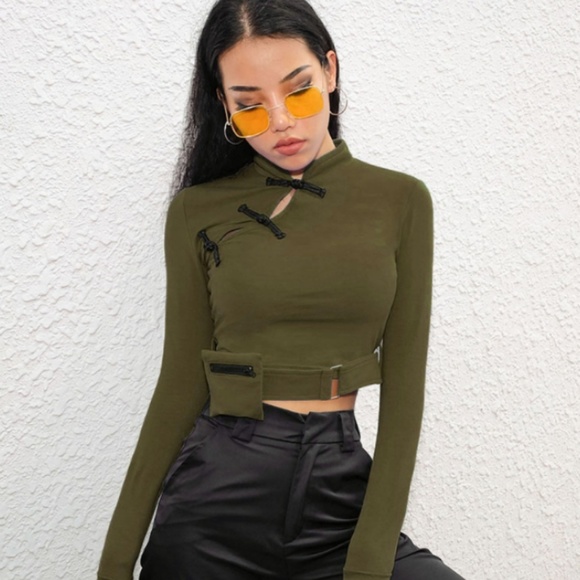 😍Oriental Style Crop Top - Picture 1 of 3